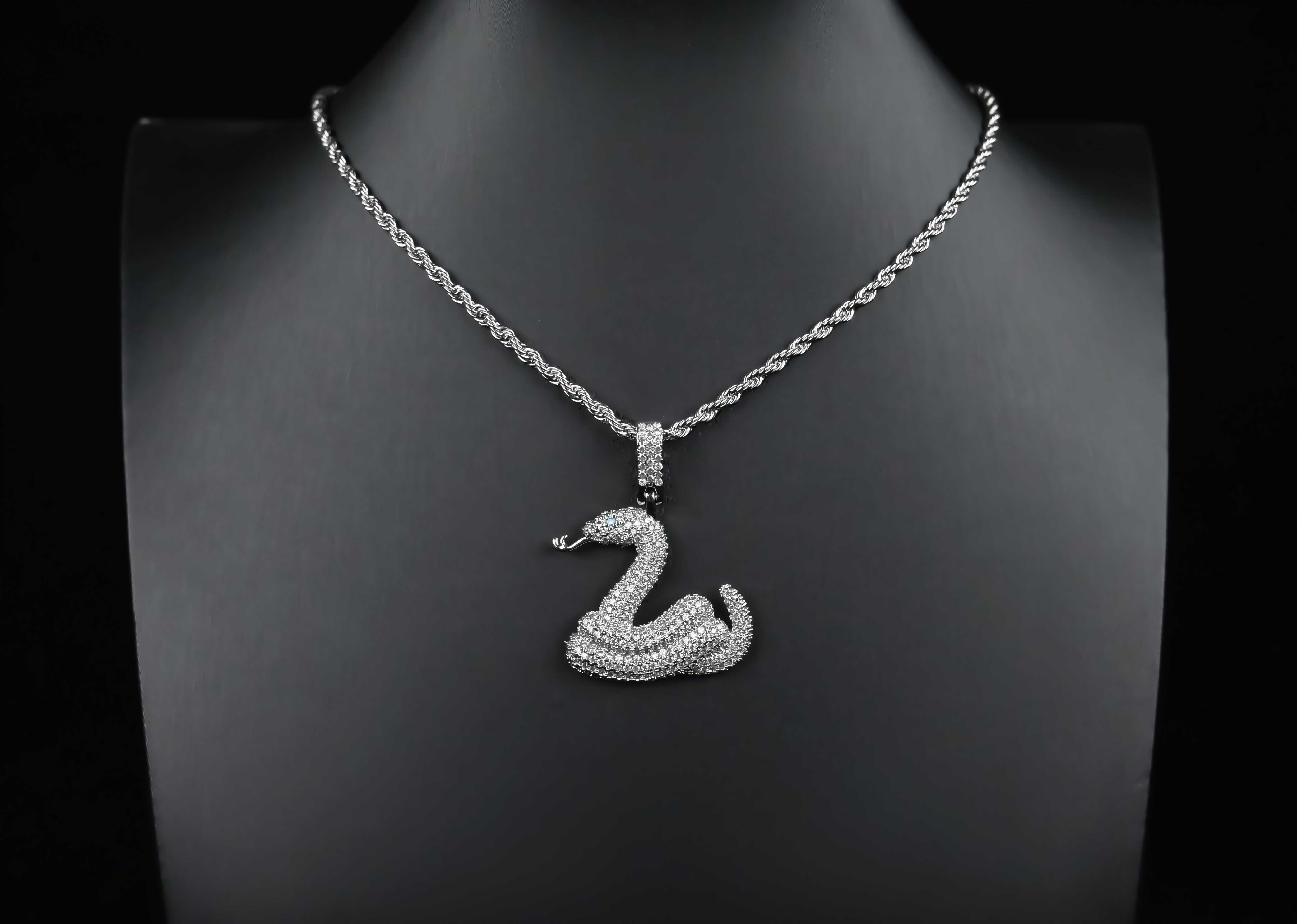 Sterling Silver Swan Necklace, Pink Stones, Elegant Pendant, Minimal Jewelry