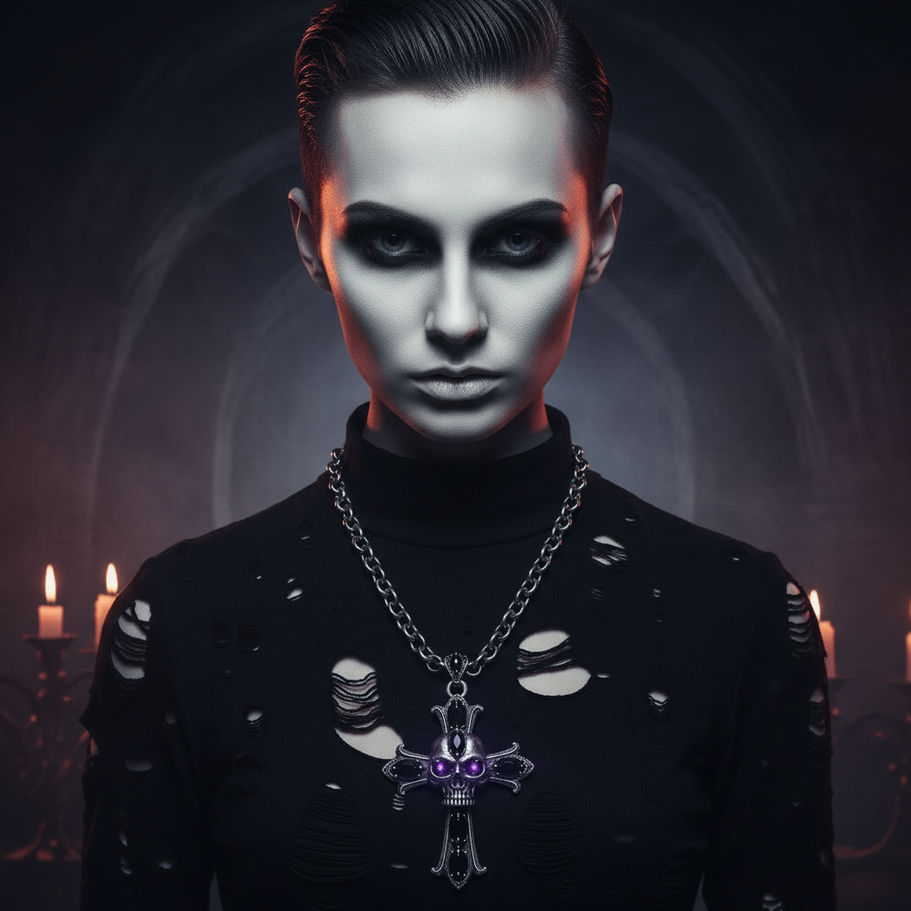 Gothic Dark Pendant Male Model