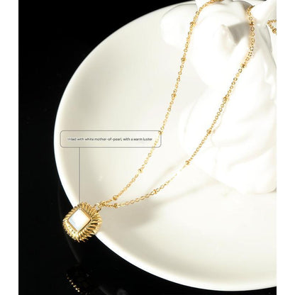 Sterling silver and mother-of-pearl sugar cube necklace