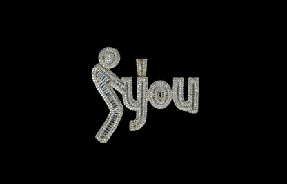 Iced Out Custom Big Name Pendant with Cuban Link Chain: Personalised Necklace, Hiphop Jewelry
