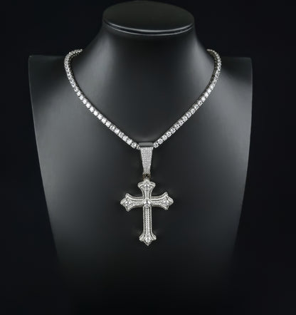 Silver Cross Necklace, Jesus Ankh Cross Charm Necklace, Silver Chain Necklace, Pray Necklace Waterproof Minimalist Necklace Gift For Him Her