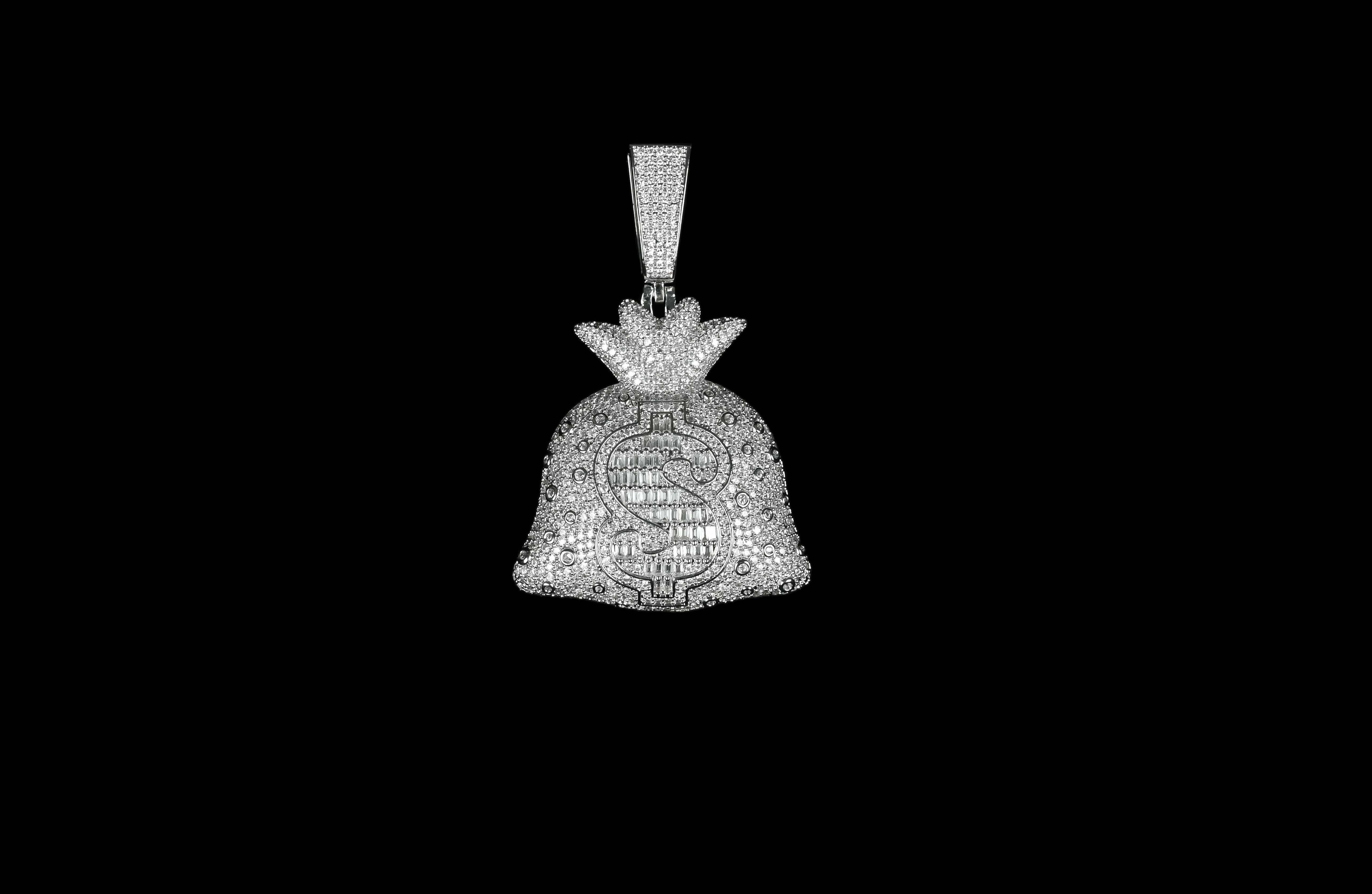 14K Gold Plated Money Dollar Sign Pendent, 24" Rope Chain Pendent Jewelry For Men