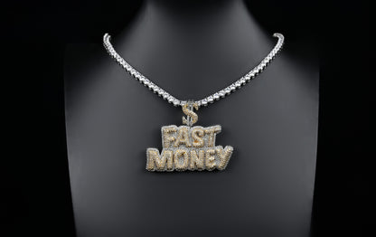 Custom Iced Out Varsity Letters/Numbers Necklace, Personalized Initial Name Pendant Necklace, Bling-Bling Hip Hop Jewelry