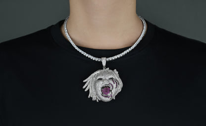 Iced Out Medusa Head Pendant, Micro Pave CZ Diamond Medusa Necklace, Rapper Hip Hop Necklace, Greek Mythology Jewelry Gift for Him