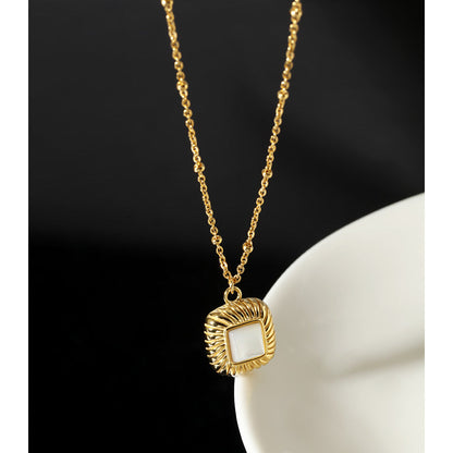 Sterling silver and mother-of-pearl sugar cube necklace