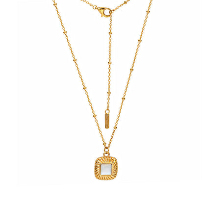 Sterling silver and mother-of-pearl sugar cube necklace