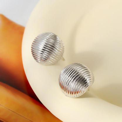 Sterling Silver Brushed Stripe Earrings