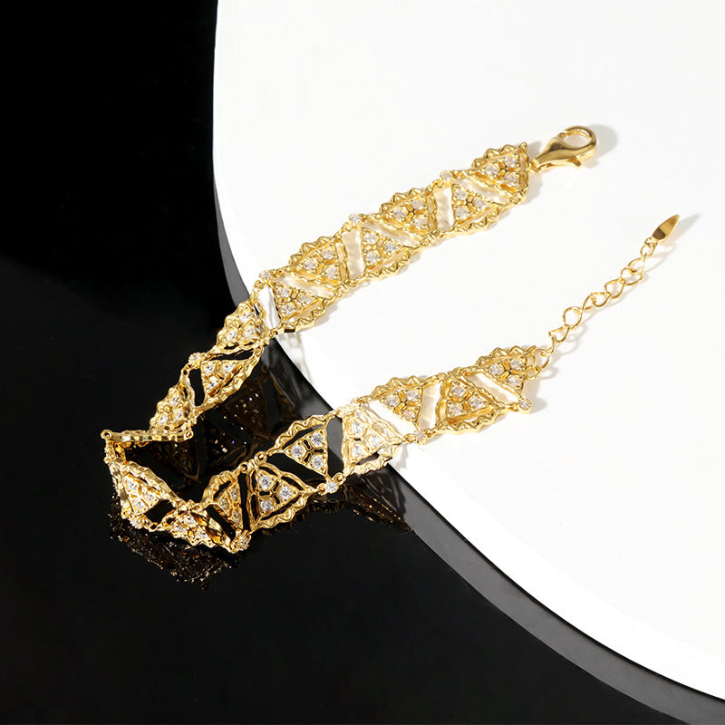 Sterling Silver Sparkling Brushed Zirconia Bracelet